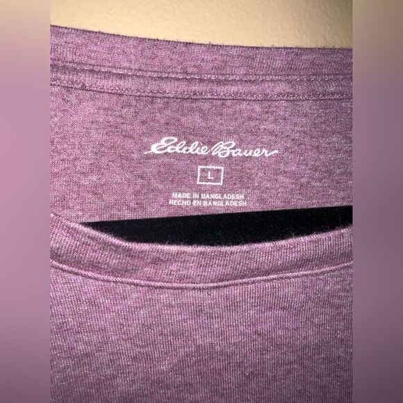 Eddie Bauer Size Large Mauve Pink Long Sleeve Basic Tee - Picture 2 of 4